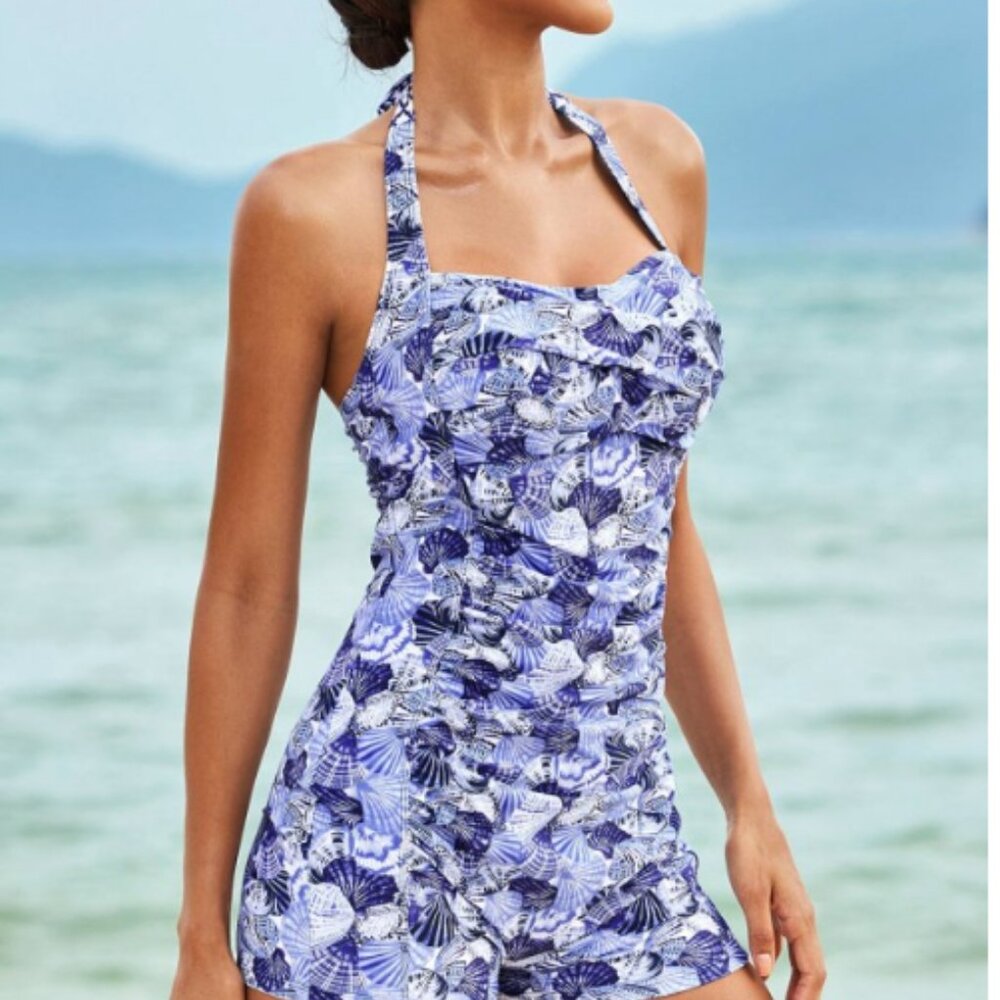 50s Vintage Style Modest one piece bathing suit